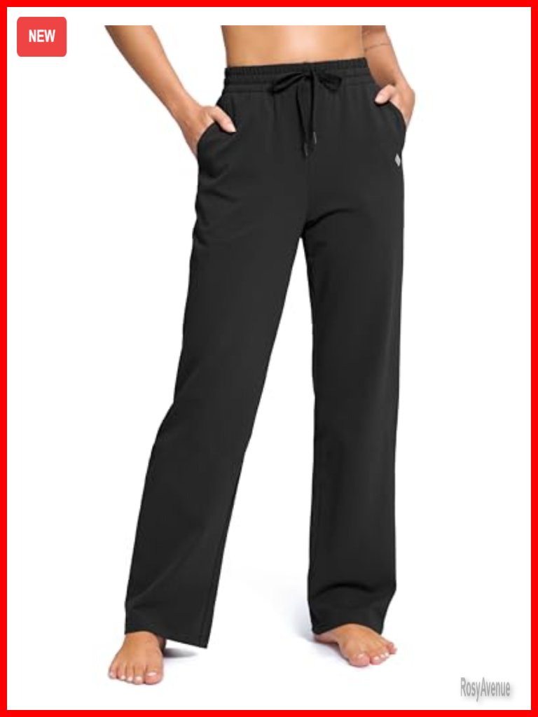 Women's Tall Cotton Sweatpants With Pockets Open Bottom Lounge Yoga
